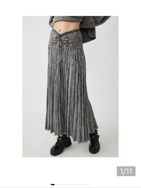 Free People Dresses & Skirts - Free People Gray Textured Pleated Maxi Skirt Or Can Be Worn As A Dress 2 For One